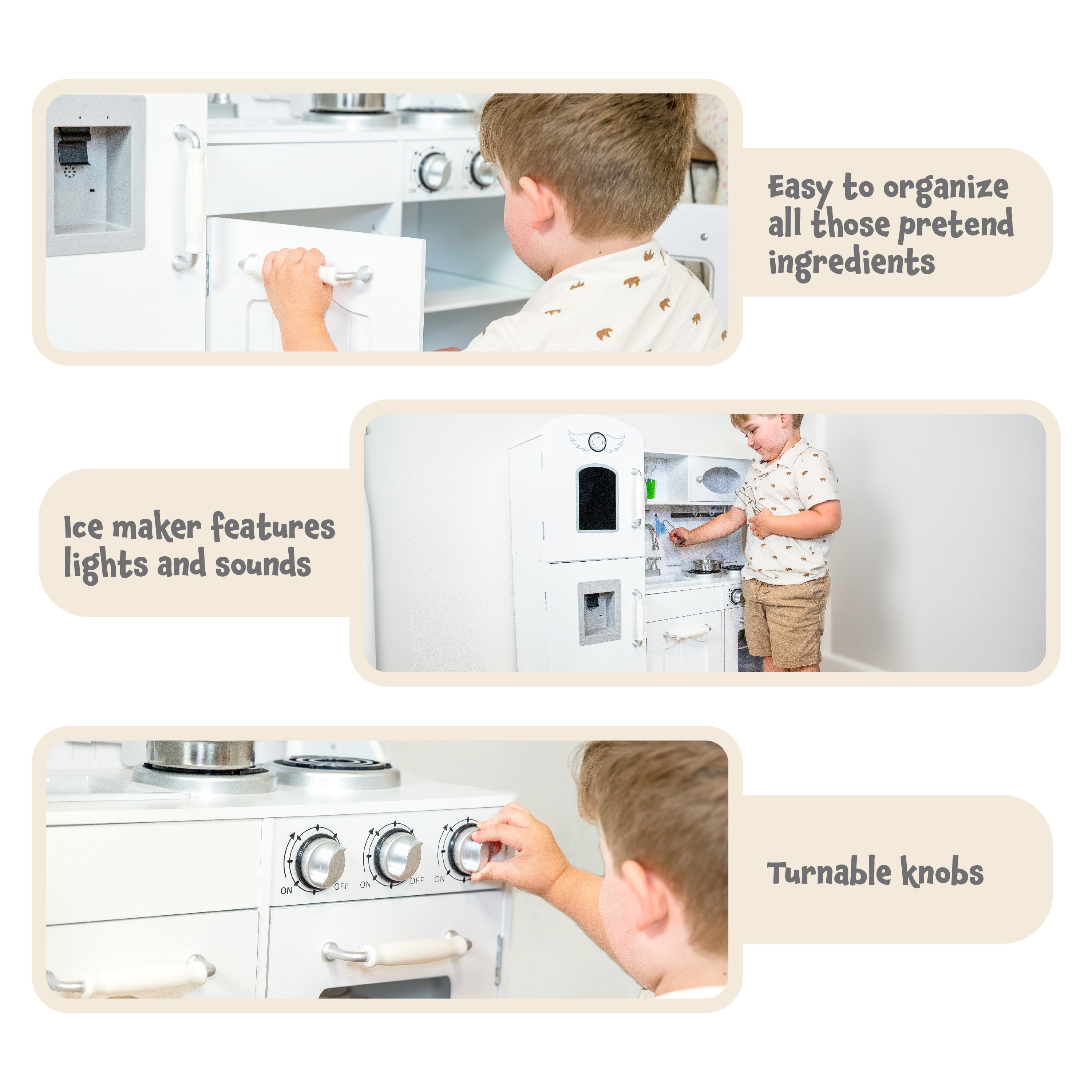 Sunnydaze Chef Sounds Wooden Play Kitchen Set with Lights & Sounds - Interactive Pretend Play Toy for Kids, Perfect for Home & Preschool Learning Activities