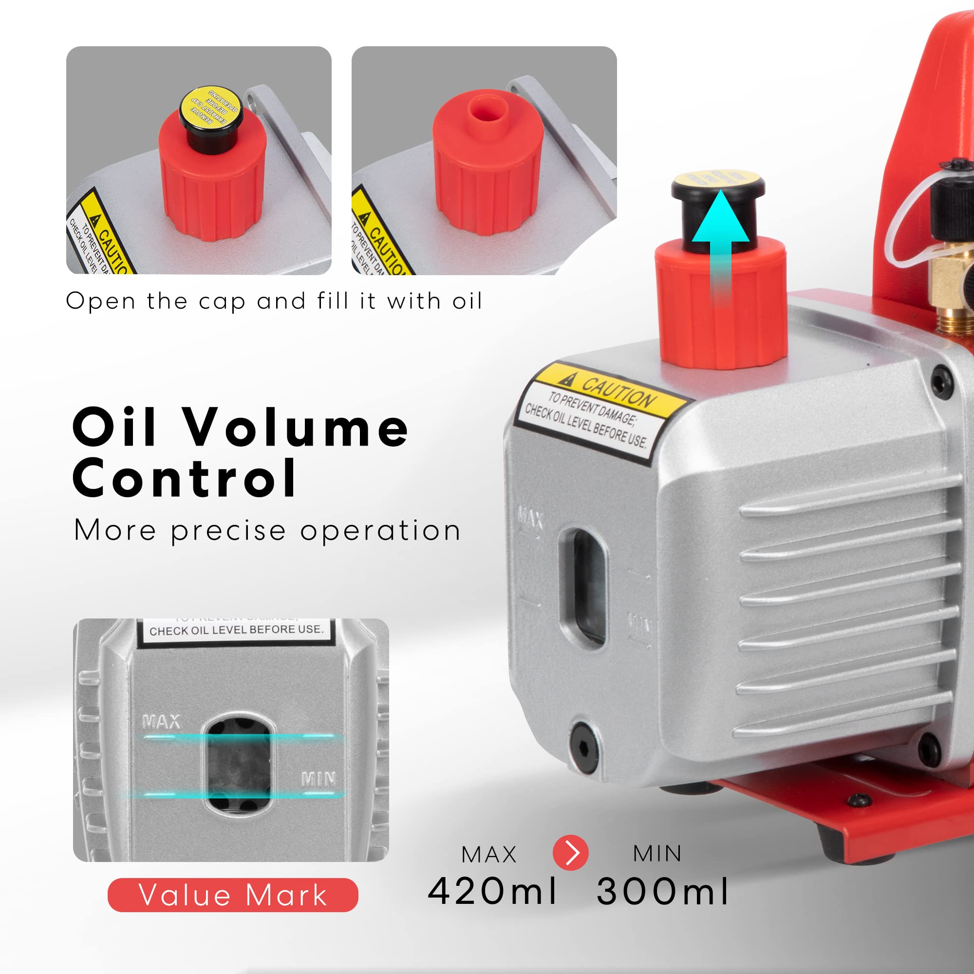 VIVOHOME Dual Stage Rotary Vane HVAC Air Vacuum Pump with Digital Refrigerant Charging Scale - Professional AC Repair Tool for Automotive & Home Air Conditioning Systems