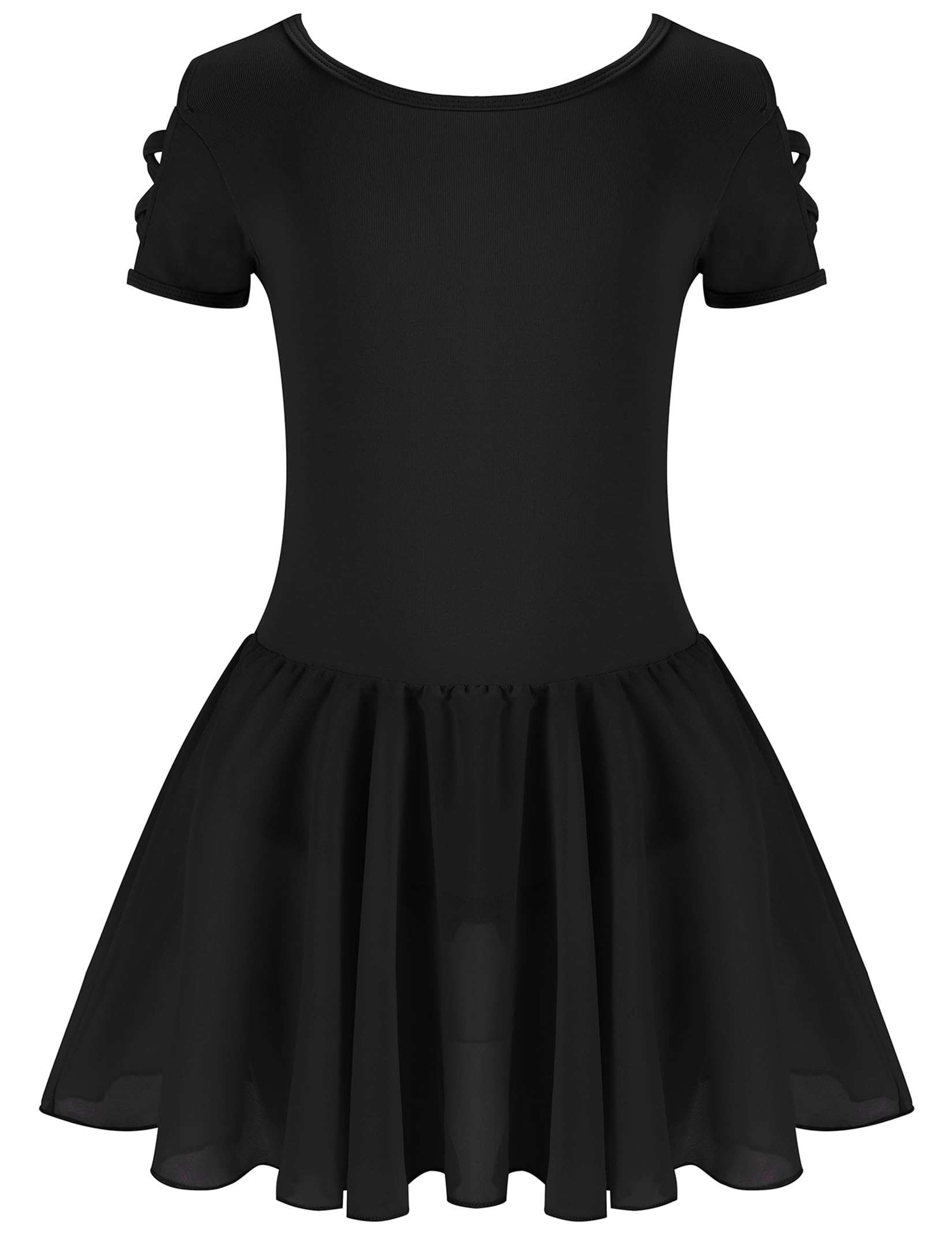 Little Toddler Girls Multi-Cross Strap Ballet Leotard with Tutu Skirt - Gymnastics Dancewear for Recitals, Performances & Ballet Classes