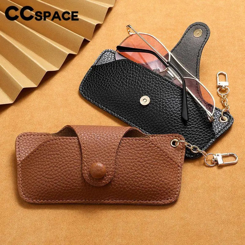CCSpace Handcrafted PU Leather Eyeglass Case - Durable & Stylish Eyewear Protector for Men & Women - Perfect for Travel, Work & Everyday Use