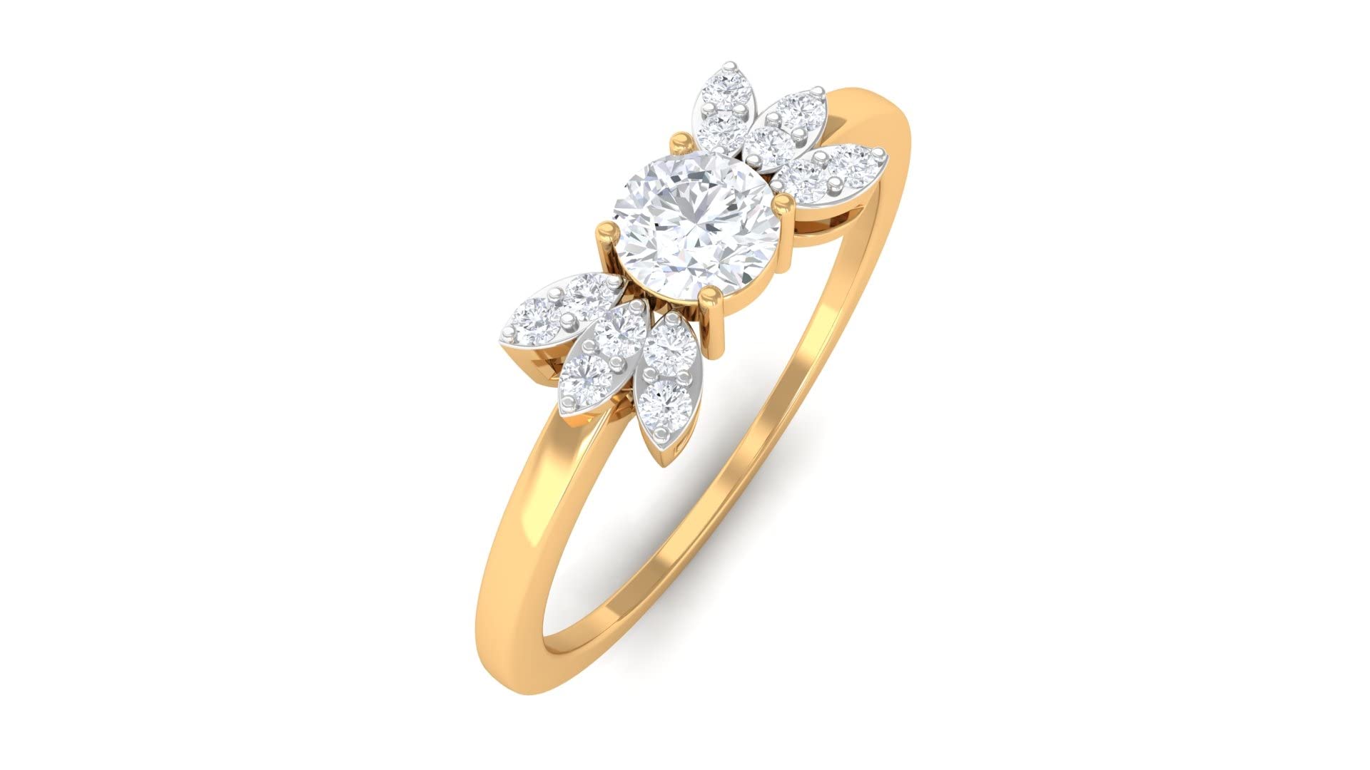 1/2 CT Round Cut Moissanite Engagement Ring for Women - Certified 14K Solid Gold Minimalist Promise Ring - Perfect for Proposals, Anniversaries & Everyday Elegance