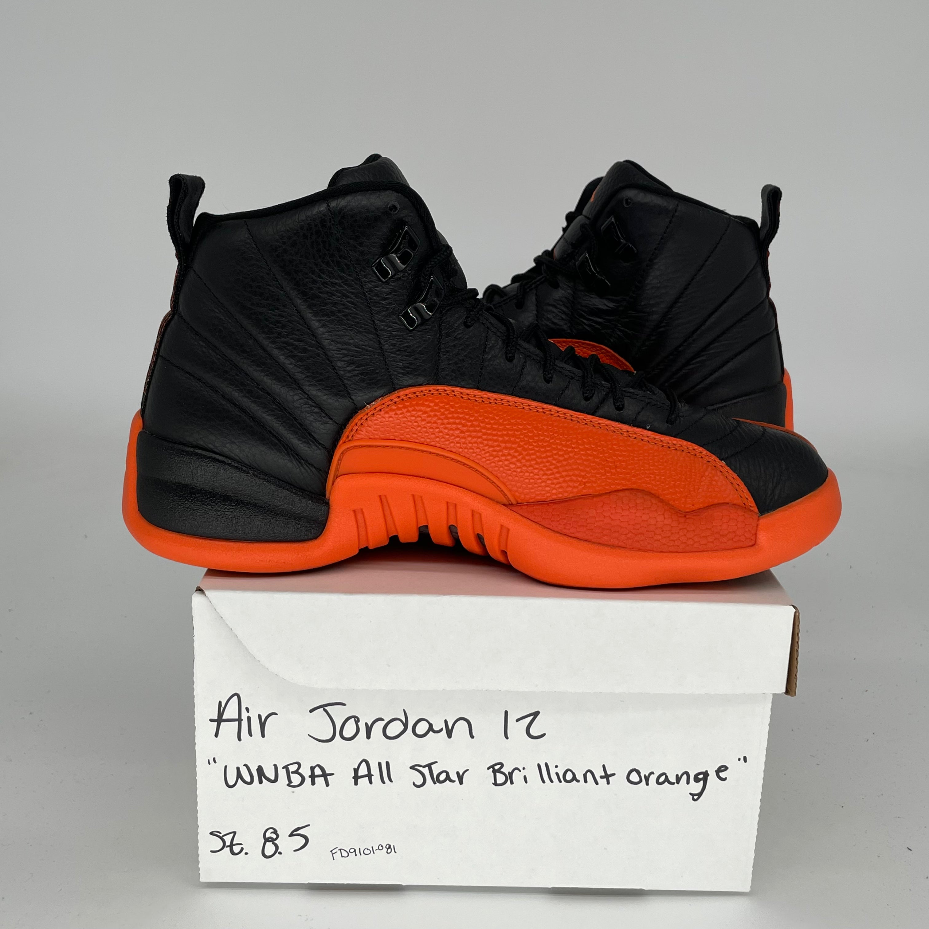 AIR JORDAN 12 WNBA All-Star Basketball Shoes - Brilliant Orange - Women's Size 8.5/10W - Style FD9101-081 - Perfect for Court Play & Streetwear Fashion