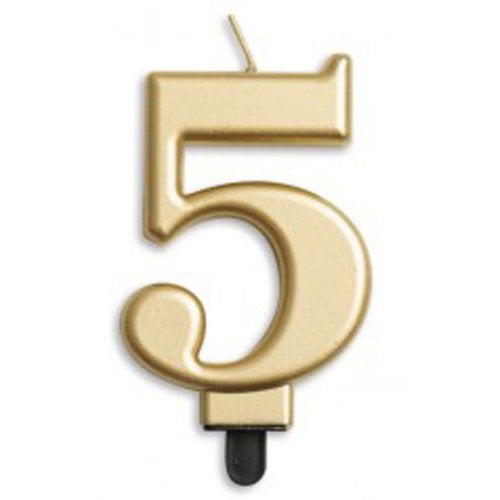 Large Gold Number Candles for Birthdays, Anniversaries & Celebrations - Perfect for Cakes, Cupcakes & Party Decorations