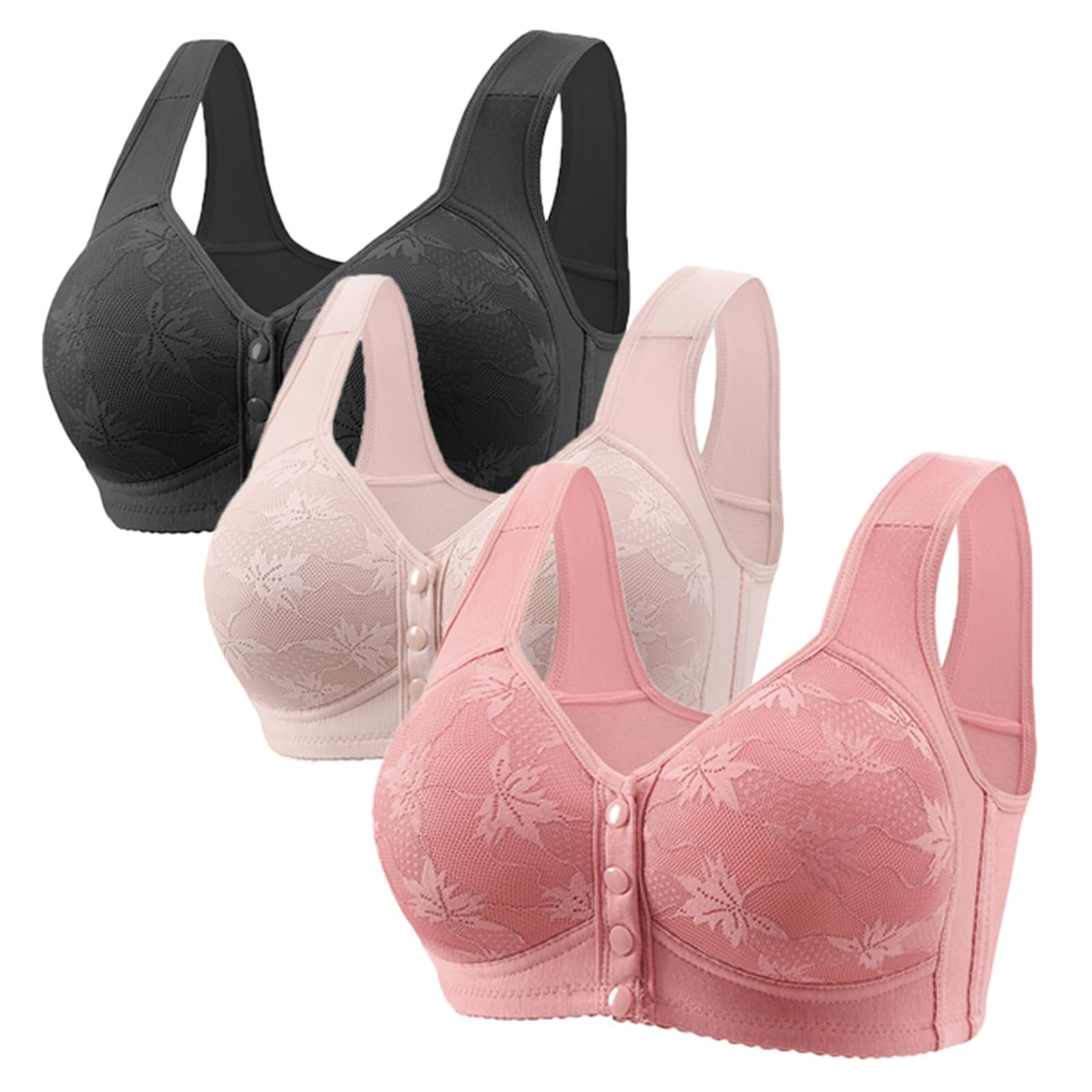 Front Closure Bras for Women - Comfortable Wireless & Breathable for Everyday & Sports