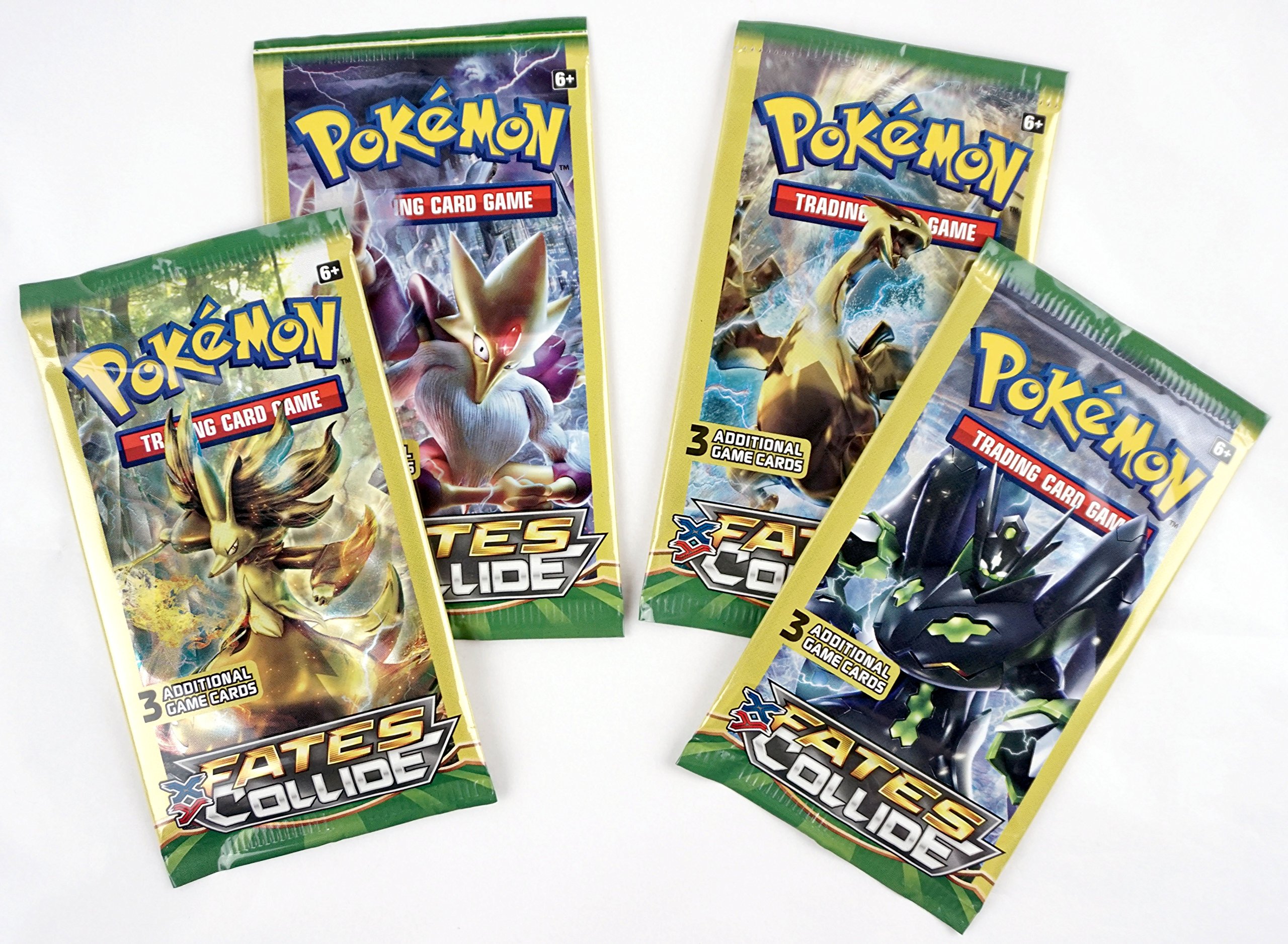 Pokemon XY Fate Collide Trading Card Game Booster Pack (English Edition) - 4-Pack Set with 3 Bonus Cards Each - 12 Total Cards - Perfect for Collectors, Battles & Tournaments