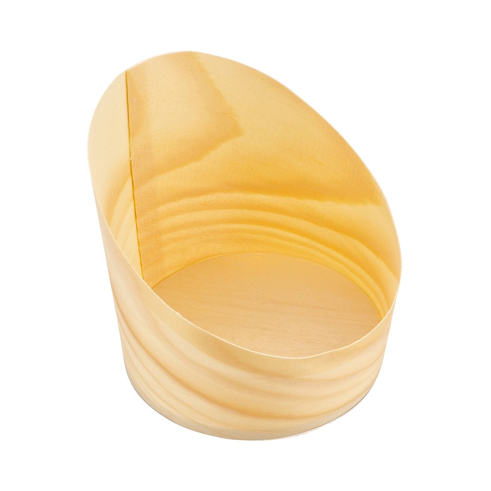 7oz Disposable Pinewood Dessert Cups - 100 Pack Slanted Tasting Containers for Appetizers, Hors d'oeuvres & Samples | Perfect for Weddings, Parties, Catering & Events - Eco-Friendly Single-Use Serving Solution