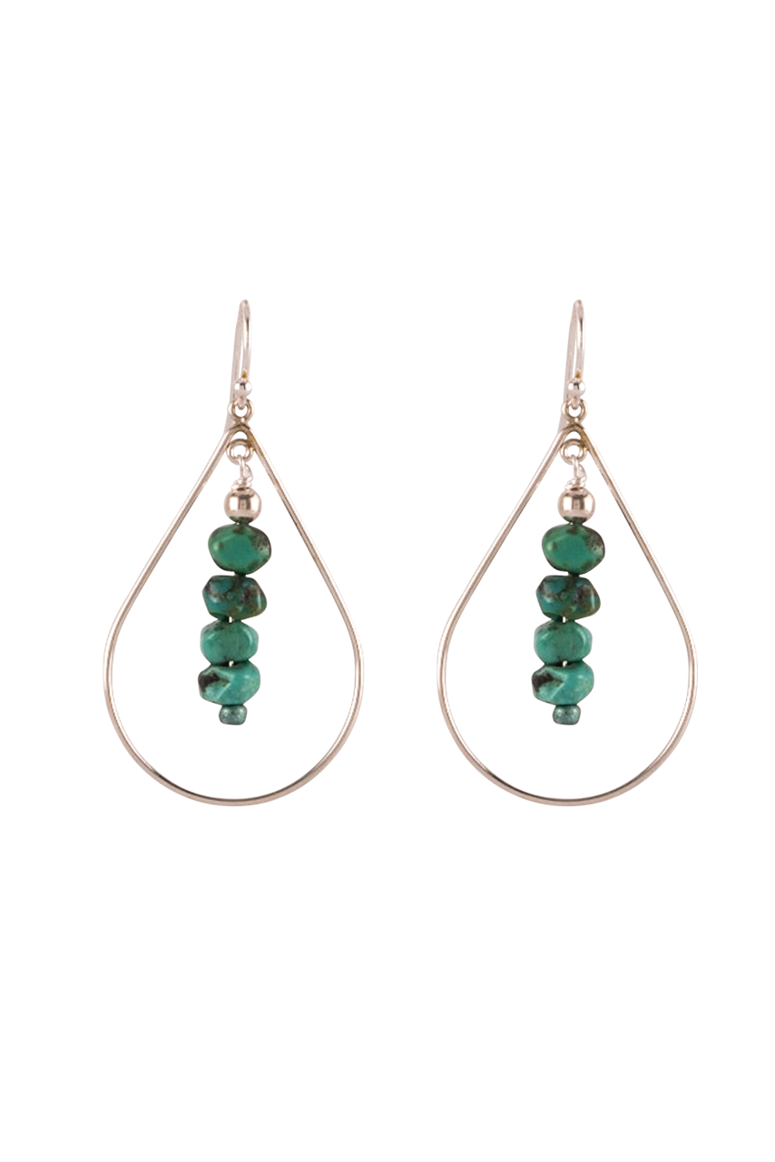 Turquoise Nugget Jewelry Set - Handmade Sweet Tea Style Necklace & Earrings for Boho Fashion & Casual Outfits