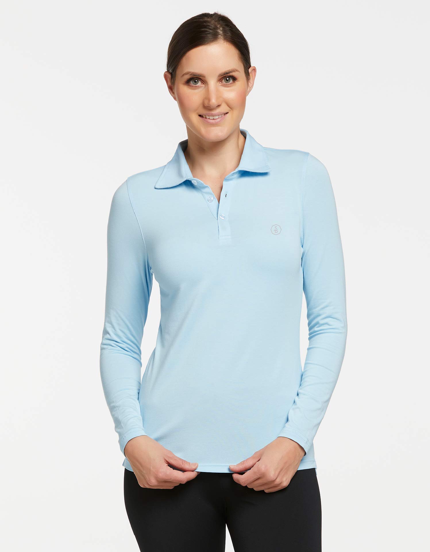 Solbari UPF 50+ Women's Sun Protection Long Sleeve Polo Shirt - UV Protective Clothing for Outdoor Activities, Golf, Hiking & Beach