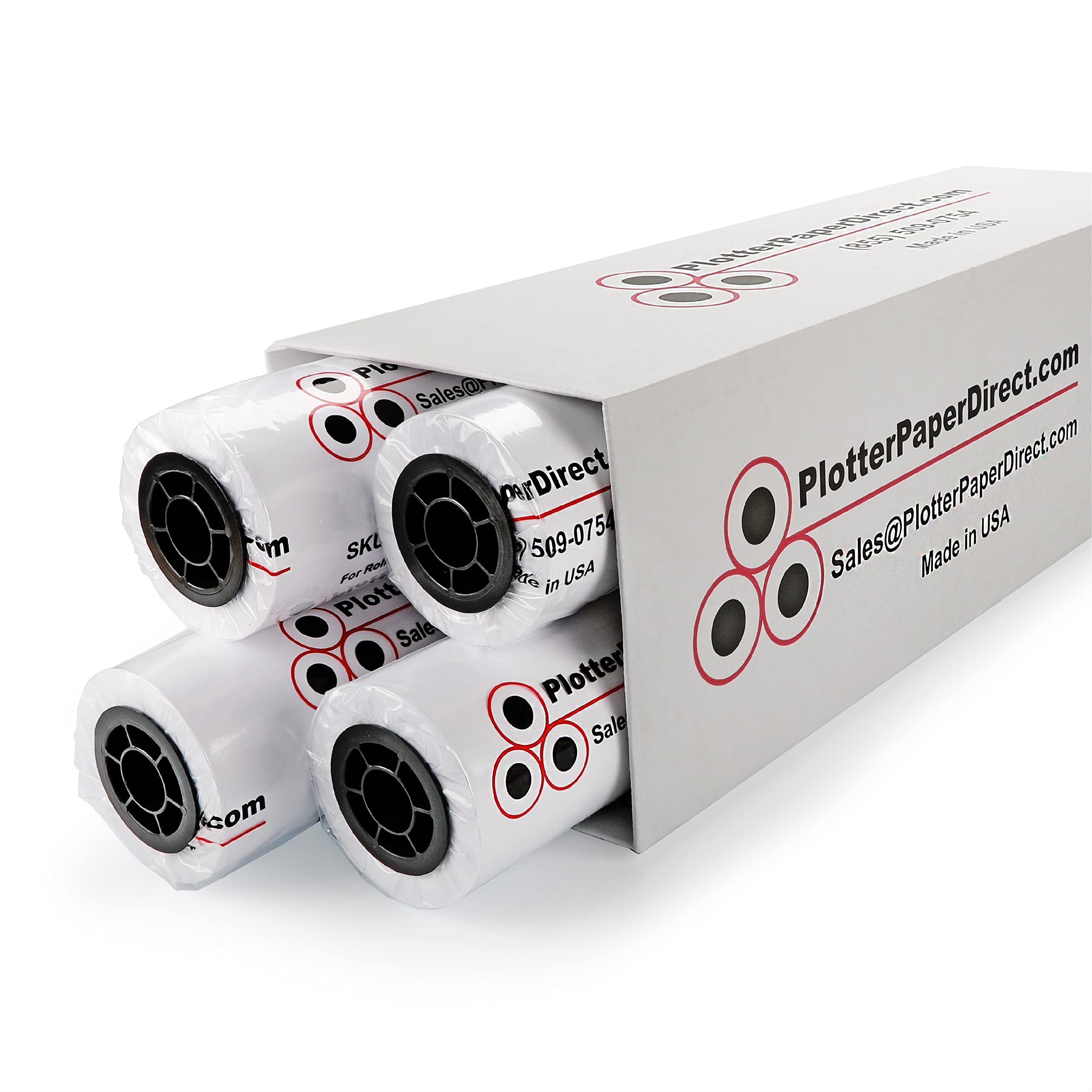 Premium 18lb Translucent Plotter Paper - 4 Rolls, 36