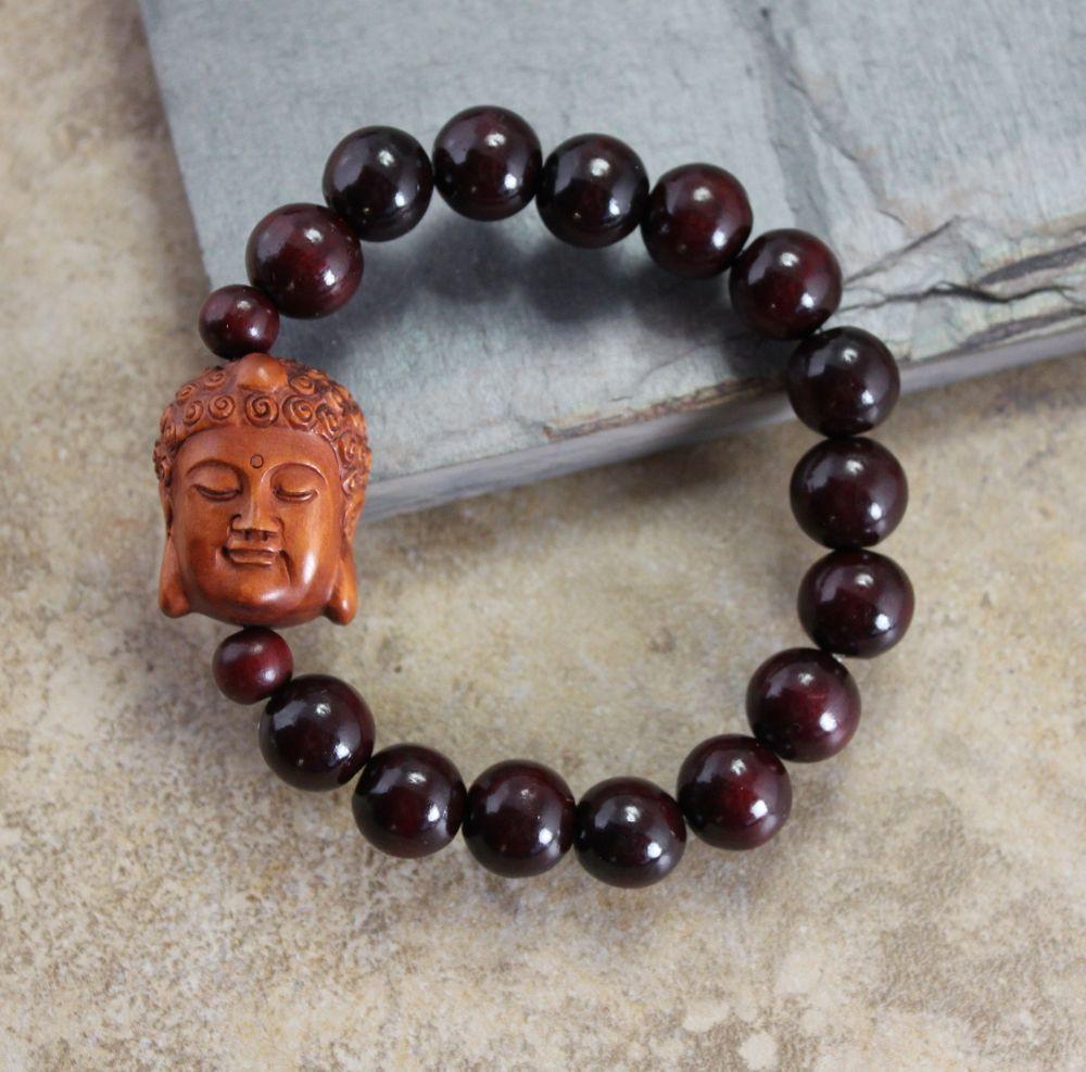 Hand Carved Wooden Buddha Mala Beads - 108 Prayer Beads Meditation Necklace for Yoga, Mindfulness & Spiritual Healing