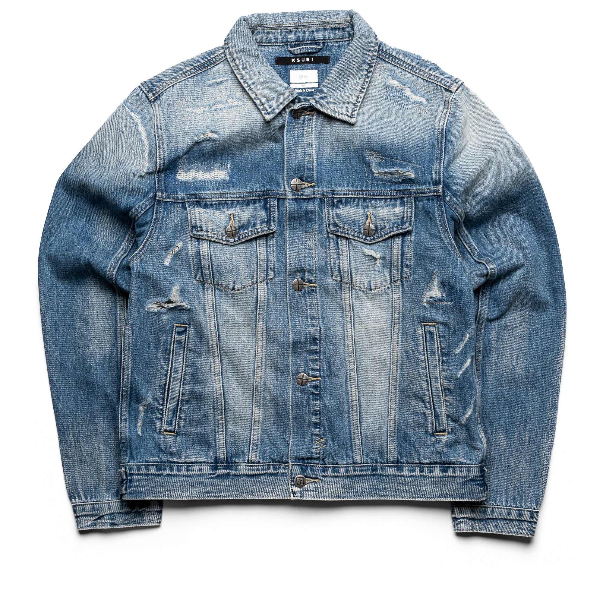 Ksubi Classic Jacket - Premium Denim Jacket for Men & Women | Vintage Style Distressed Denim Jacket | Perfect for Casual Outfits, Streetwear & Night Out