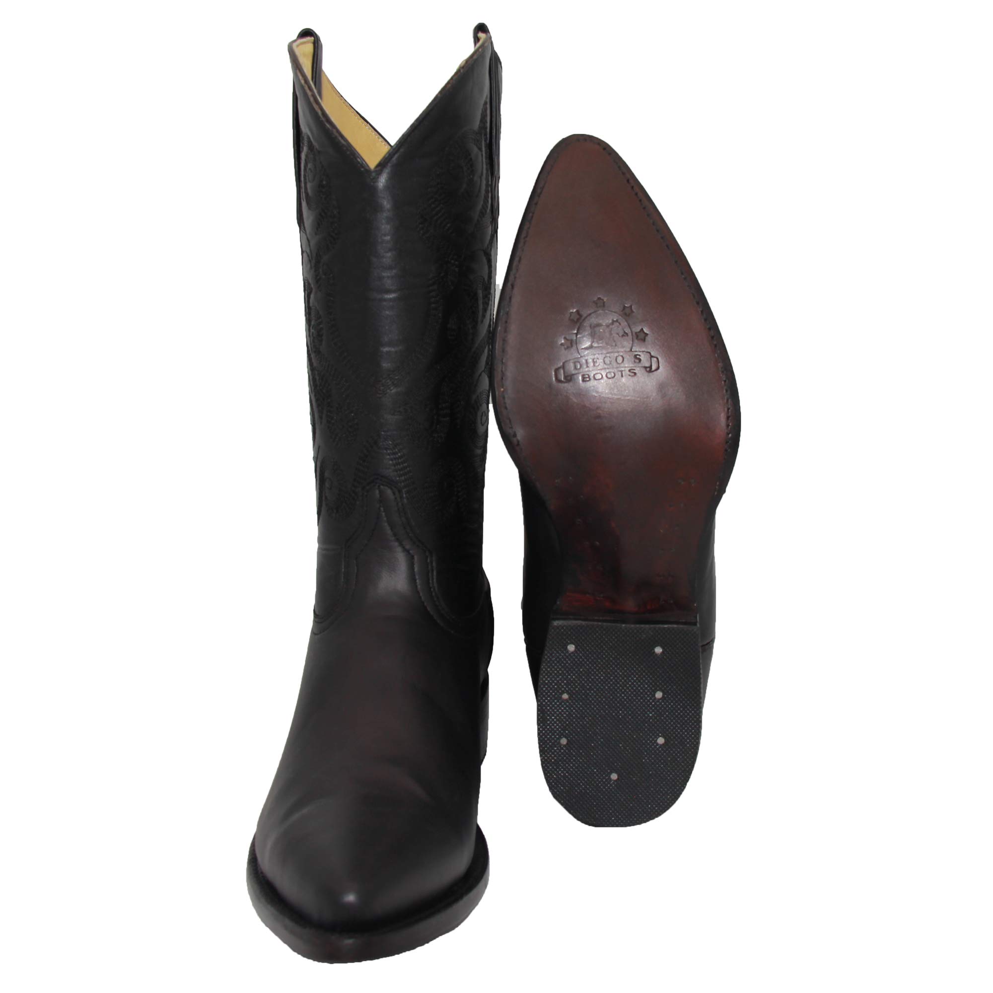 Genuine Cowhide Leather Men's Rodeo J-Toe Western Cowboy Boots - Durable & Stylish for Country Dancing, Rodeo Events & Casual Wear