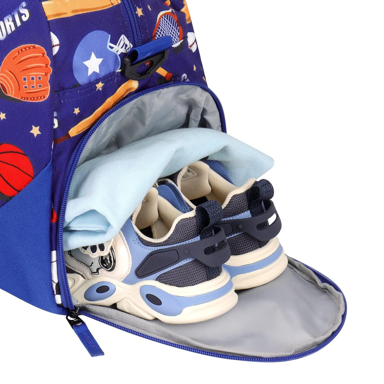 **Choco Mocha Kids Duffle Bag - Blue Sports & Travel Bag for Boys 6-8 Years | Soccer, Gym, Sleepover & Weekender Overnight Bag - Perfect Gift for Toddlers & Children**    *(Use Cases: Ideal for sports practice, weekend trips, sleepovers, gym sessions, and school activities.)*