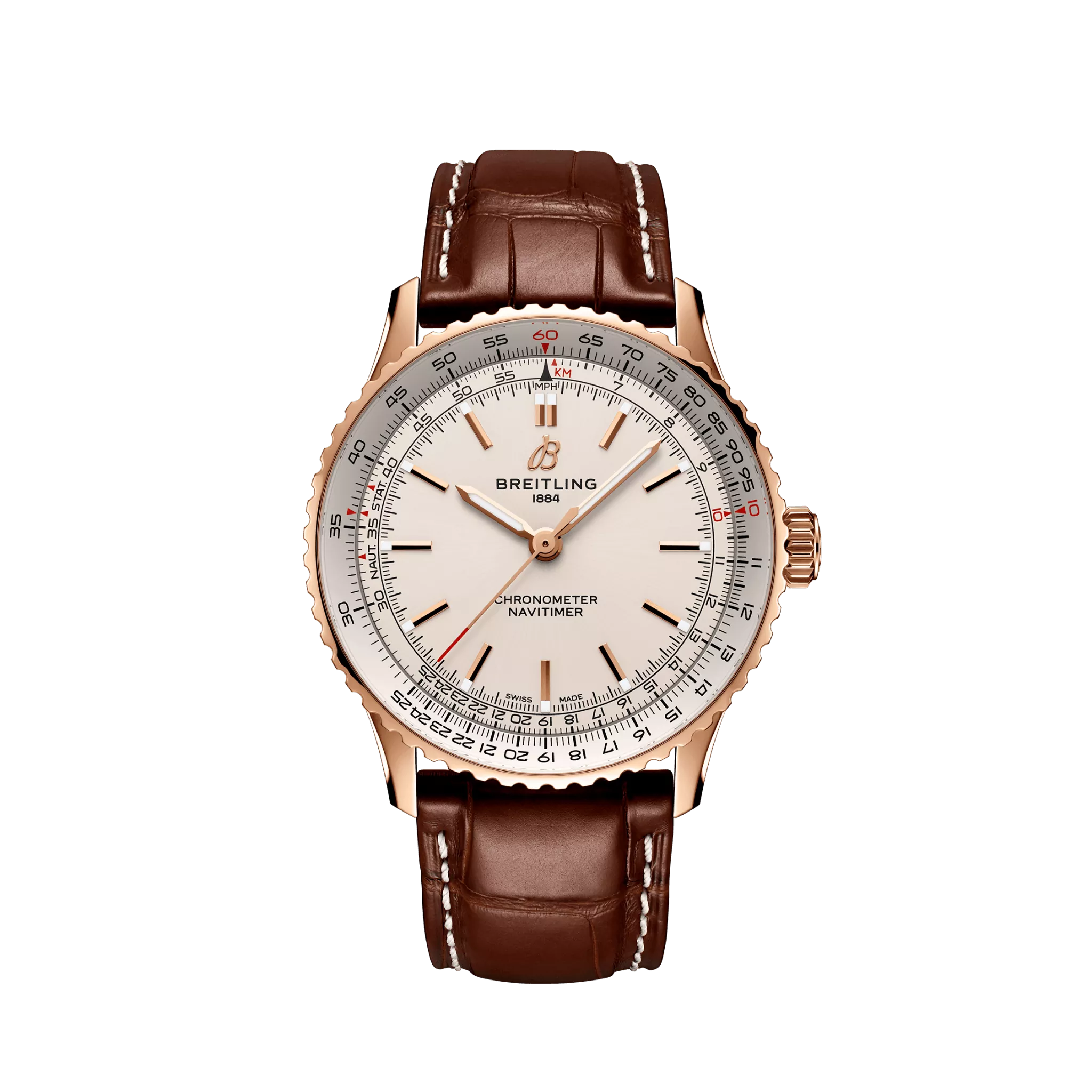 Breitling Navitimer Automatic 41mm 18K Rose Gold Men's Luxury Watch - Perfect for Business, Formal Events & Collectors