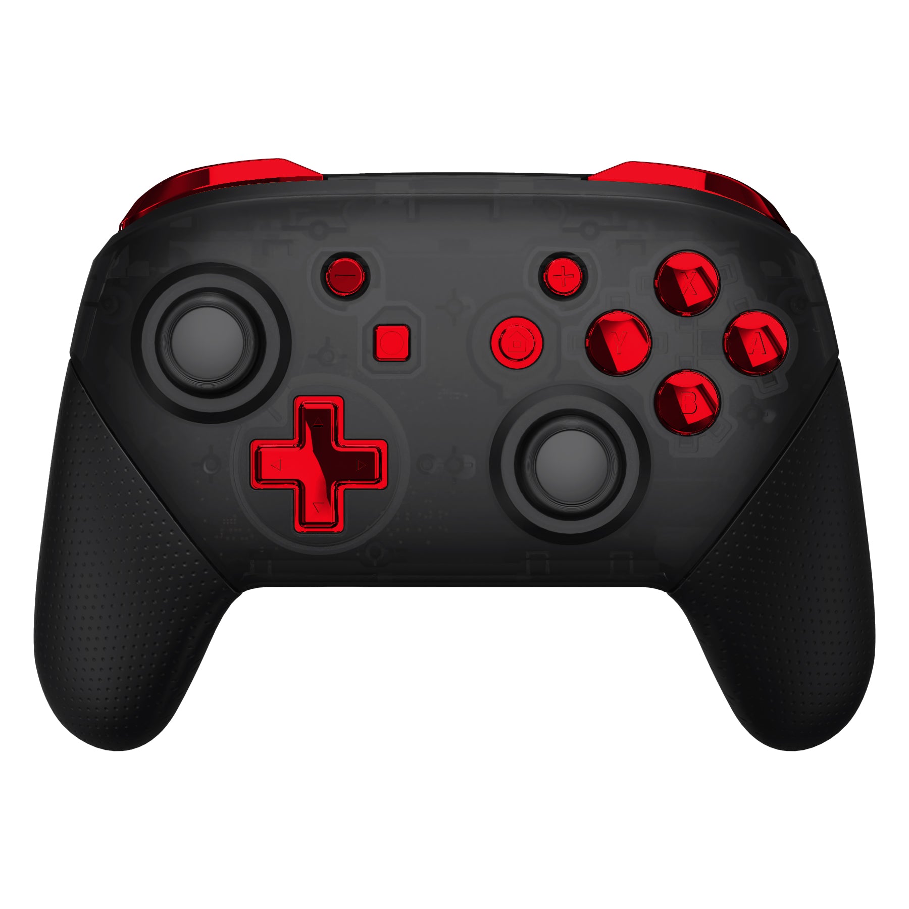 eXtremeRate DIY Replacement Full Set Buttons for Nintendo Switch Pro Controller - Chrome Red (KRD403) | Customize Your Gaming Experience | Perfect for Switch Pro Controller Mods & Enhancements