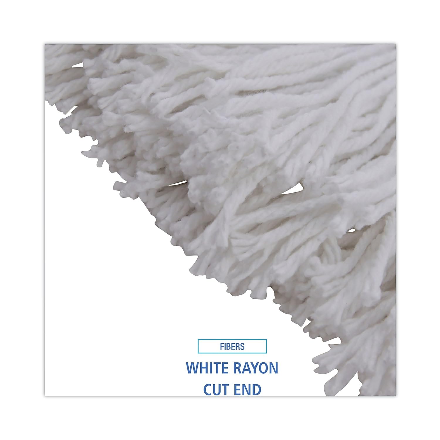 Boardwalk BWK232R Premium Standard Mop Head - 32oz Rayon Fiber, White (12/Carton) - Ideal for Home Cleaning, Kitchen, Bathroom & Hard Floors