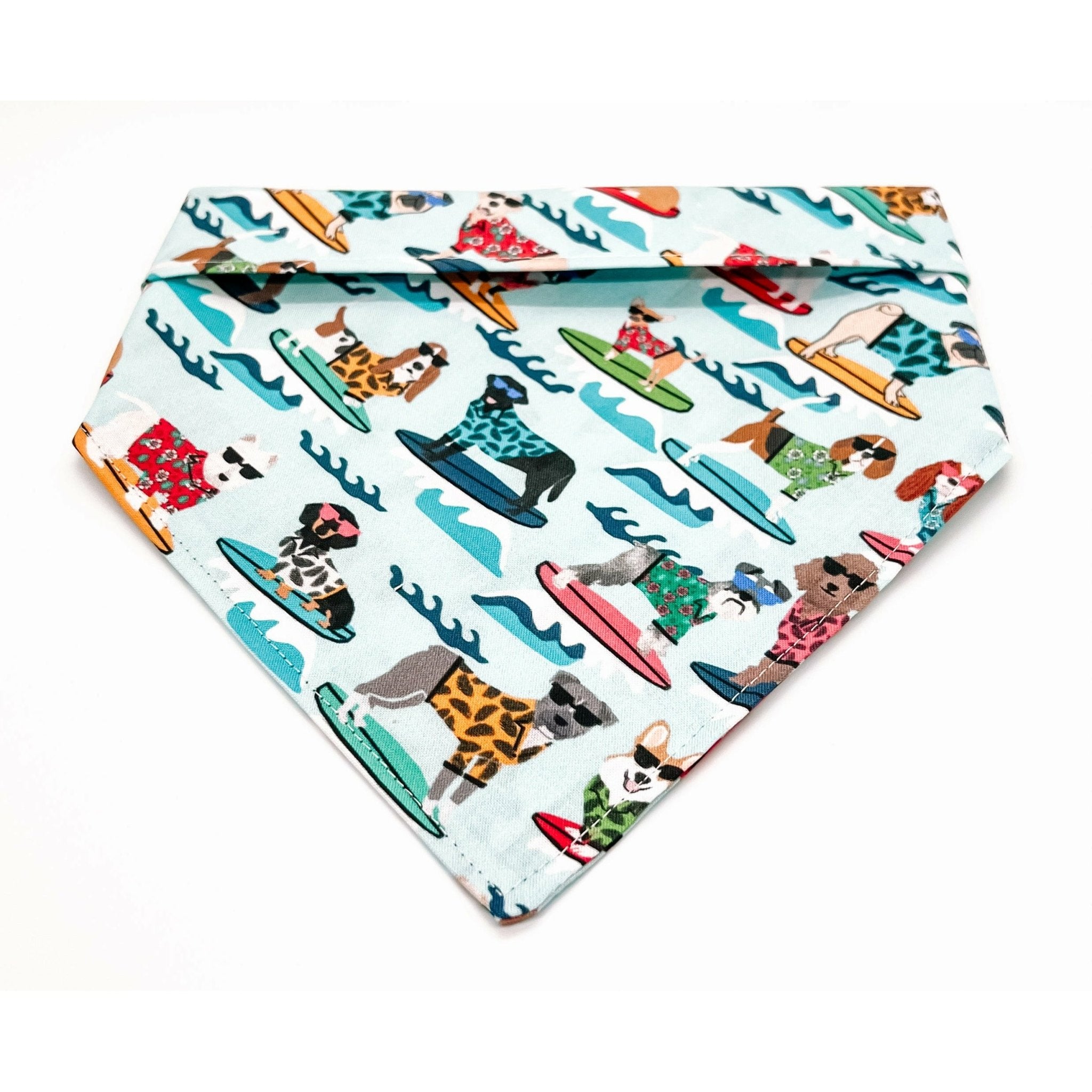 Surfs Up Pup Bandana - Cute & Durable Dog Bandana for Beach & Summer Fun - Perfect for Surfing, Swimming & Outdoor Adventures