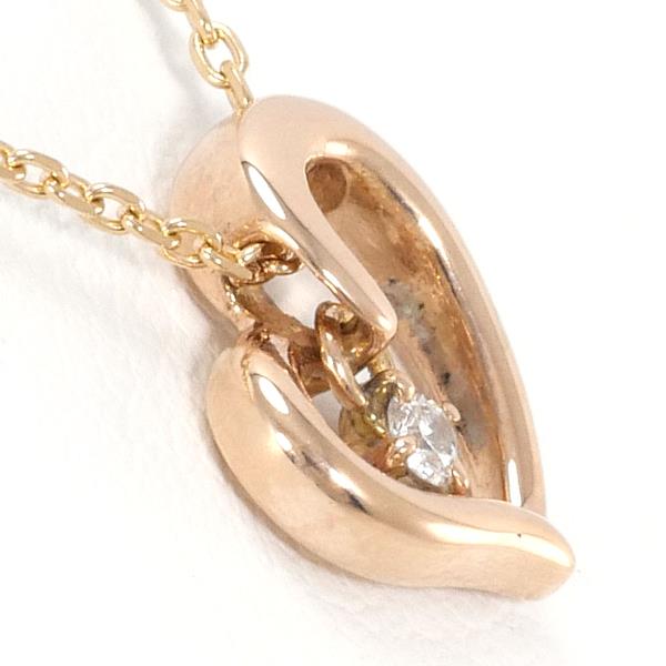 4℃ K10PG Diamond Necklace - 14K Rose Gold Pendant Jewelry for Women, Elegant Gift for Anniversary, Valentine's Day & Special Occasions