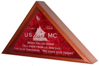Military Flag Display Case & Shadow Box for Burial Flags - Premium Wooden Frame with UV Protection - Perfect for Memorials, Veterans, and Patriotic Home Decor
