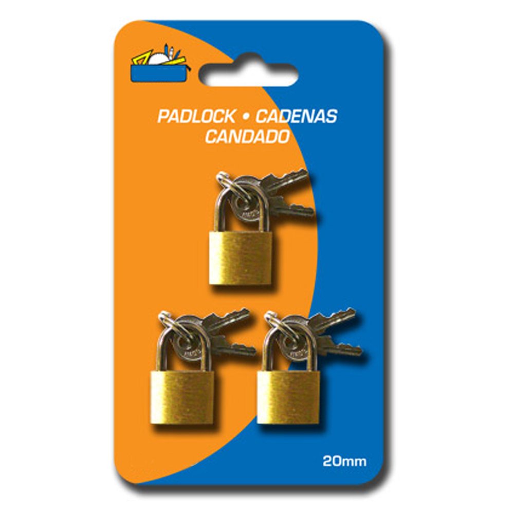 3-Pack Small Metal Padlocks - 20mm Mini Brass Luggage Locks with 2 Keys - Secure Suitcases, Backpacks, Gym Bags & Storage Boxes - Travel & Home Security Solution