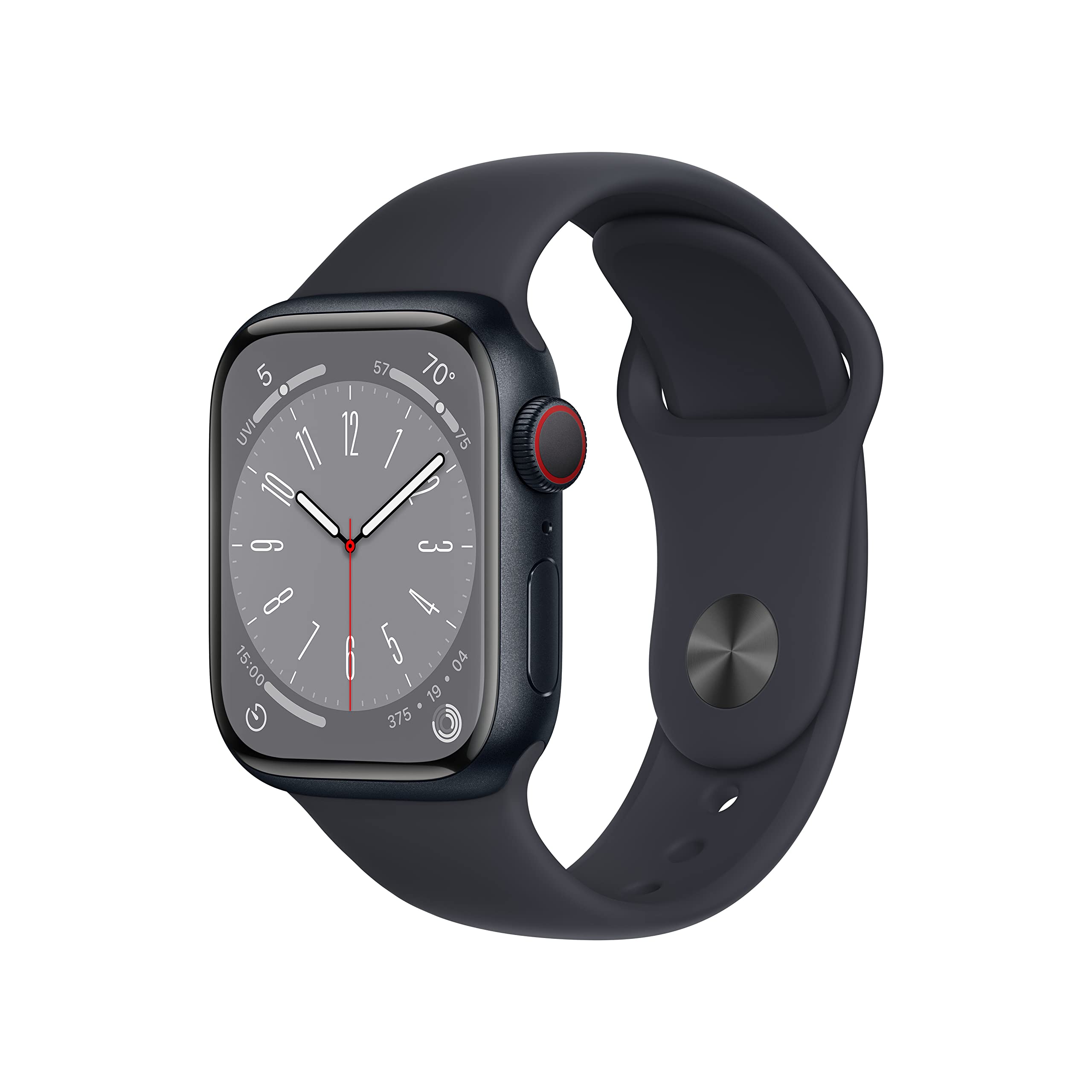 Apple Watch Series 8 (GPS + Cellular, 41mm) - Midnight Aluminum Case with Midnight Sport Band - Refurbished Smartwatch for Fitness Tracking, Calls & Notifications - Perfect for Running, Swimming & Daily Use