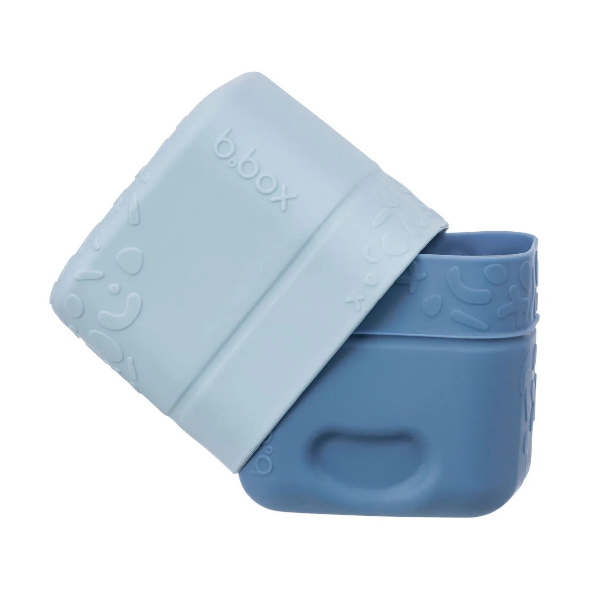 b.box Silicone Snack Cup for Babies & Toddlers - Leak Proof, BPA Free, Soft Ocean Blue - Perfect for On-the-Go Snacks, Travel & Daycare Use