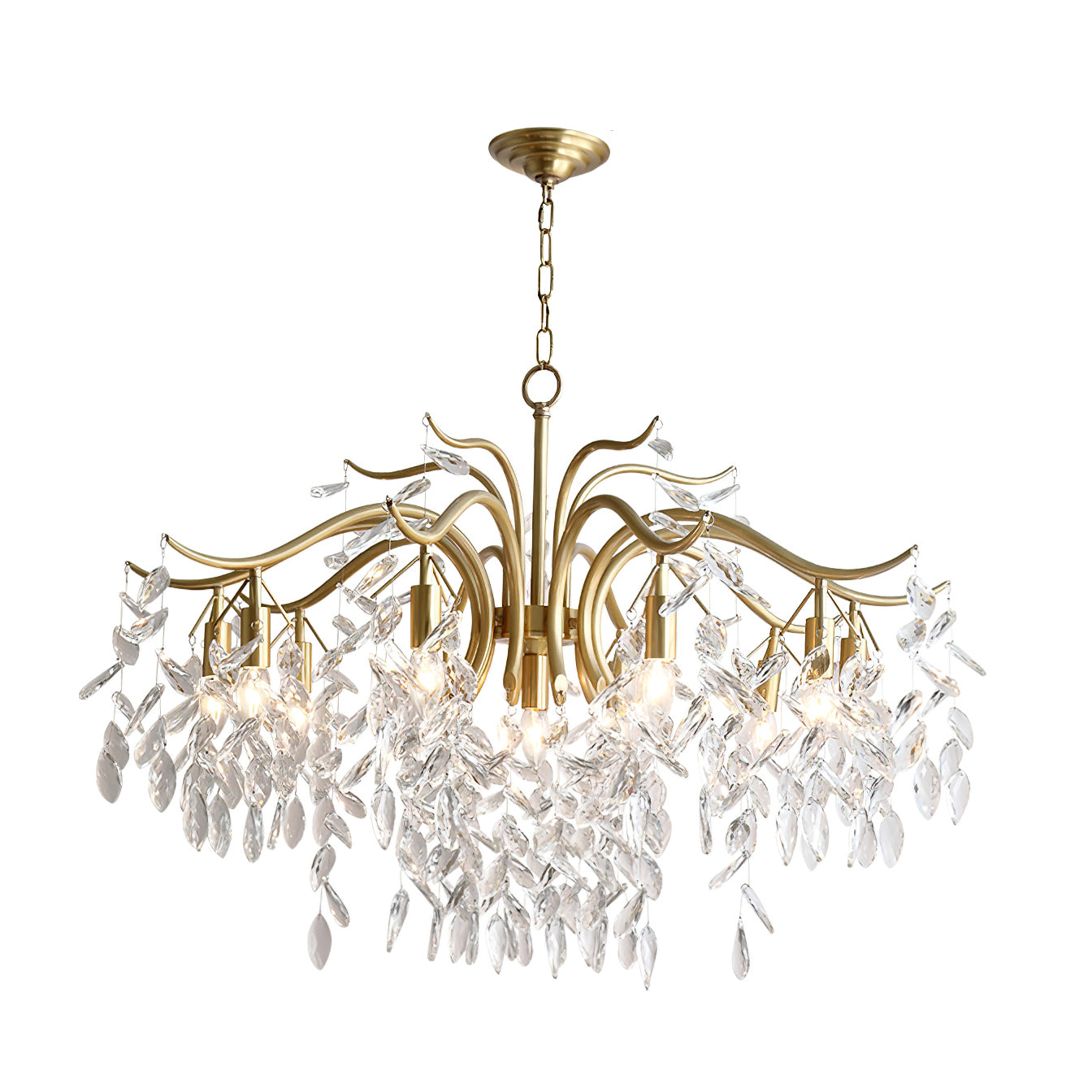 Dorale Chandelier - Modern Crystal Ceiling Light Fixture for Dining Room & Living Room | Elegant Lighting for Home Decor & Wedding Venues