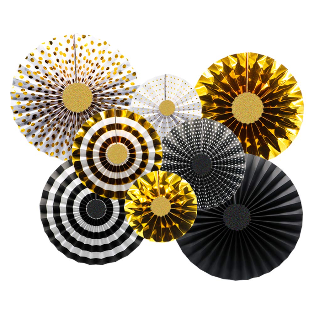 KAXIXI 8-Piece Party Hanging Paper Fans Decor Set - Elegant Wedding, Birthday, Bachelorette & Bridal Shower Ceiling Decorations - Perfect for Gender Reveal & Baby Shower Parties - Versatile for Indoor & Outdoor Celebrations