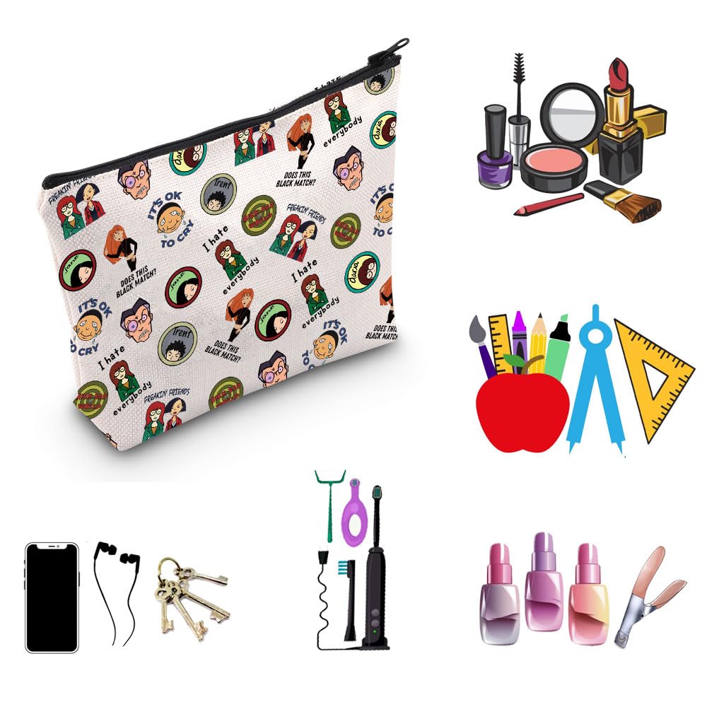 Daria TV Series Makeup Zipper Pouch - Official MTV Merchandise Gift for Fans | Perfect for Cosmetics, Travel & School Supplies