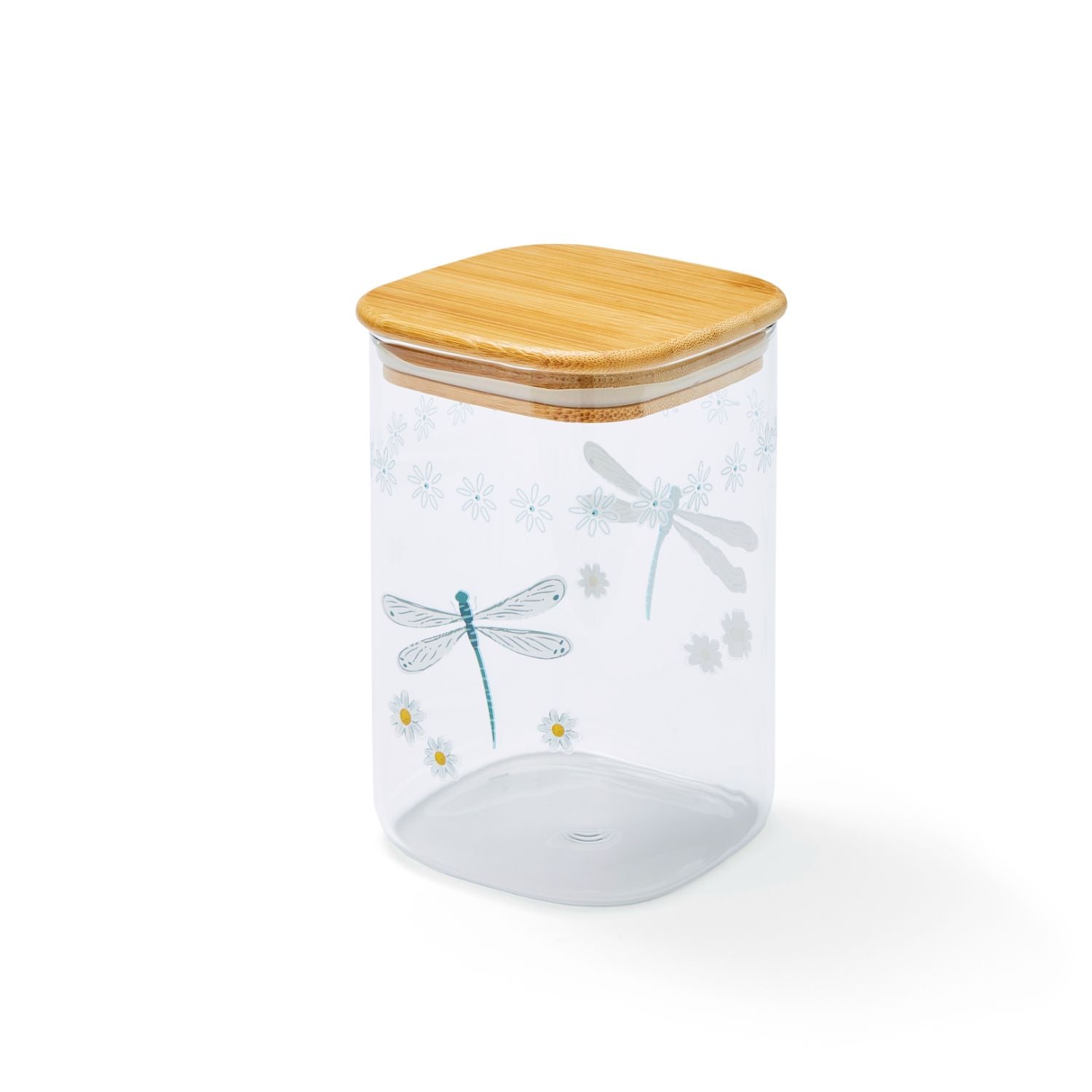Premium English Meadow Glass Storage Jar - Airtight Kitchen Canister for Flour, Sugar, Coffee & Dry Food Storage | Perfect for Pantry Organization & Home Decor