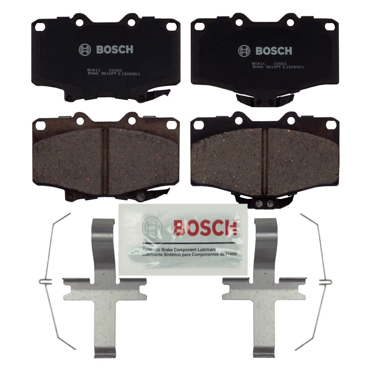 Bosch BC611 Disc Brake Pads - High Performance Brake Pads for Cars, Trucks & SUVs | Durable Friction Material, Quiet Operation & Reliable Stopping Power | Perfect for Daily Commuting, Highway Driving & Off-Road Adventures