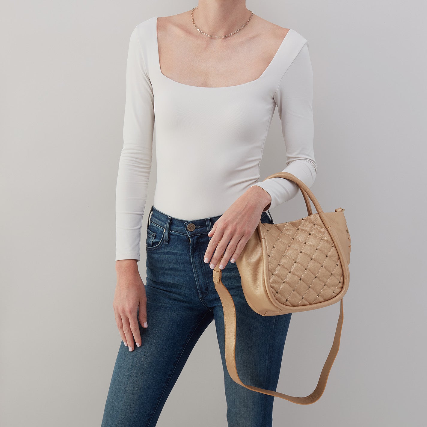 Margot Satchel Handbag - Premium Pebbled Metallic Leather Crossbody Bag for Women in Dusty Gold | Perfect for Work, Travel & Everyday Use