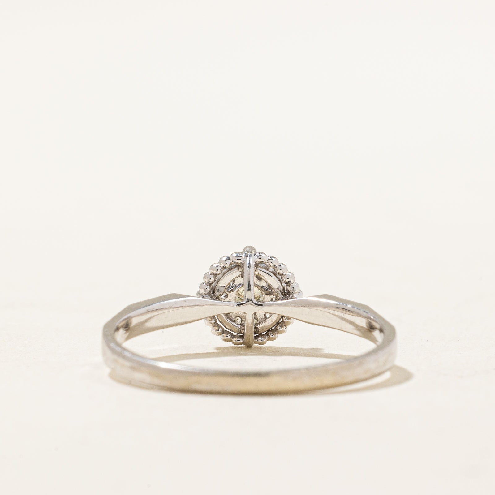 0.14ctw Diamond Halo Engagement Ring for Women - Size 6.5, 14K White Gold Wedding Band, Elegant Bridal Jewelry Gift for Anniversary & Proposal - Perfect for Special Occasions & Everyday Wear