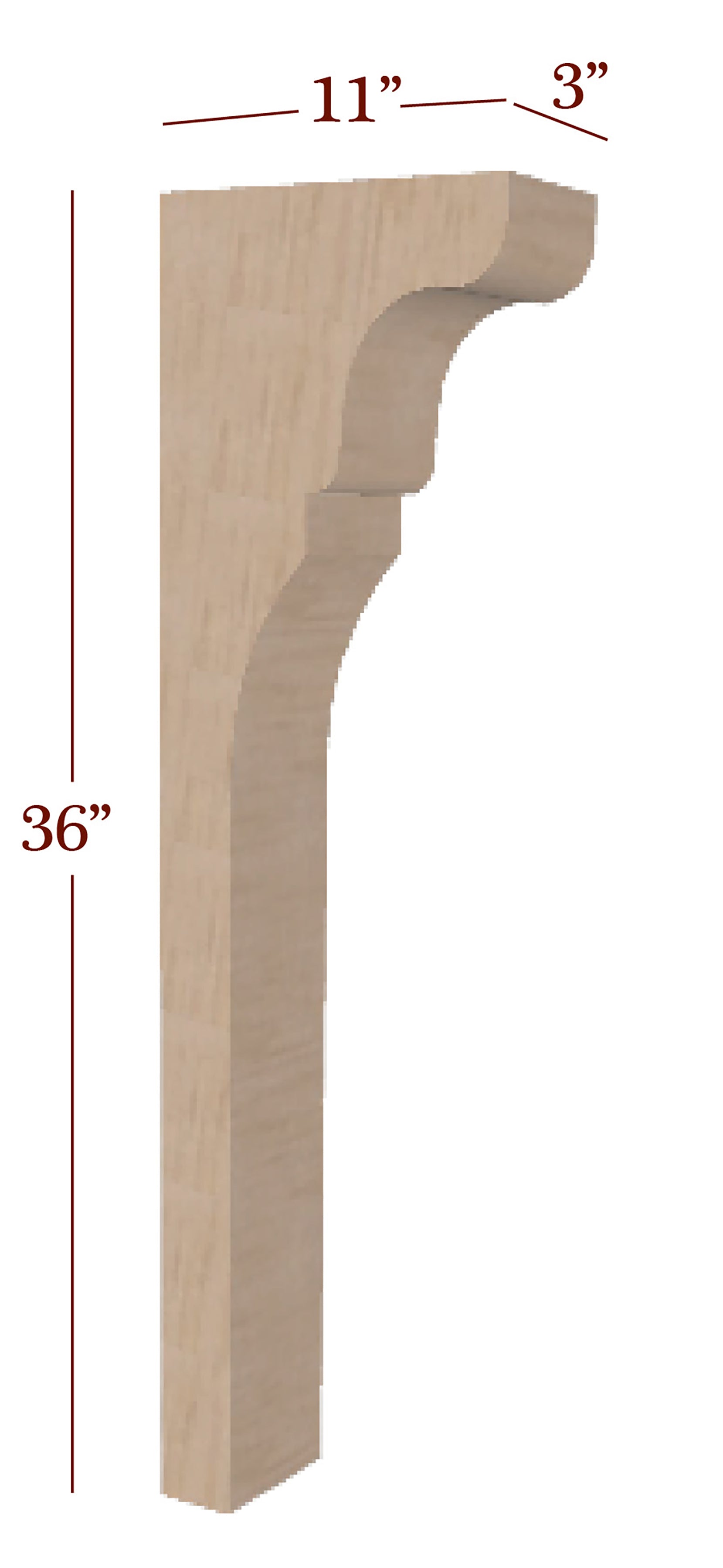 3 Providence Trim to Height Massive Island Corbel or Hood Corbel - Heavy Duty Wooden Kitchen Island Support Brackets for Rustic Farmhouse Decor