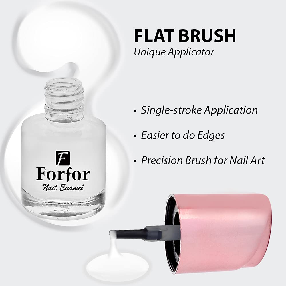 FORFOR® Perfect Stay Glossy Nail Polish - Long Lasting White Lily Color - Salon Quality Nail Lacquer for Manicure & Pedicure - Perfect for Weddings, Parties & Everyday Wear