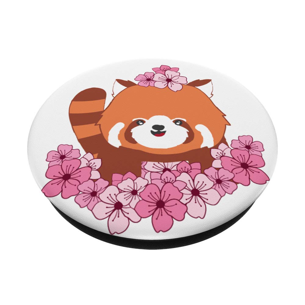 Adorable Red Panda with Cherry Blossoms Design - Swappable PopGrip for Phones & Tablets | Perfect for Everyday Use, Travel & Phone Protection
