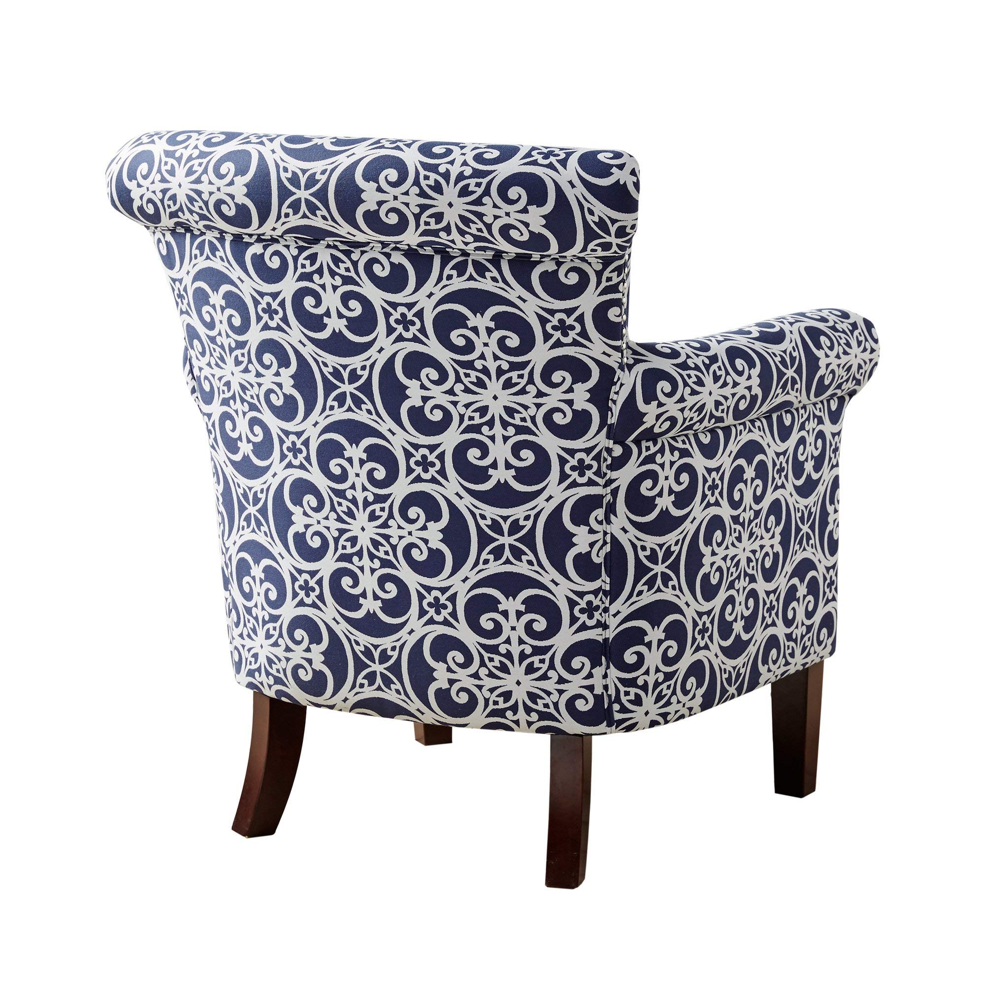 Madison Park Brooke Accent Chair - Navy Blue Upholstered Living Room Chair with Tufted Back, Comfortable Lounge Chair for Bedroom, Office, or Reading Nook - Perfect for Small Spaces and Home Decor