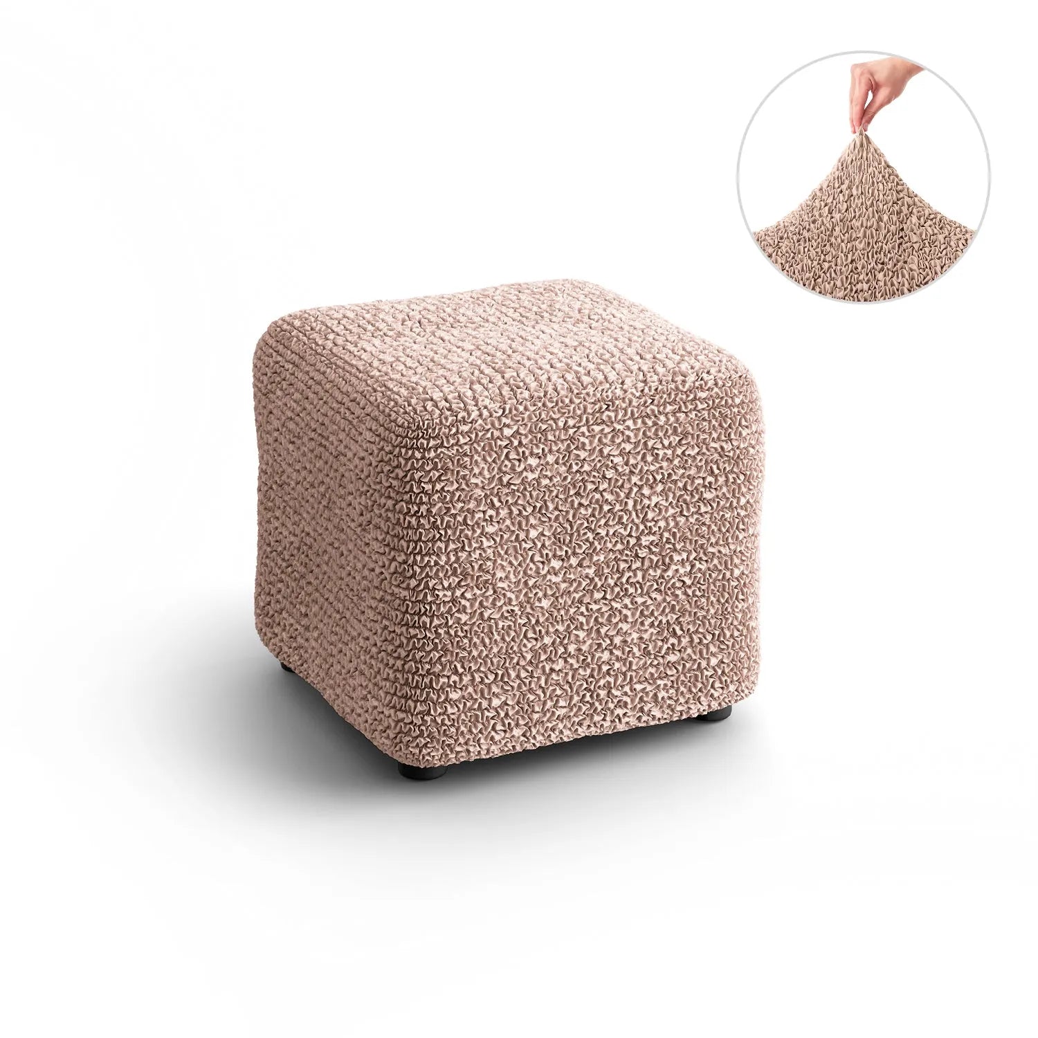 Small Ottoman Slipcover - Microfiber Collection - Perfect for Living Room, Bedroom, and Home Decor