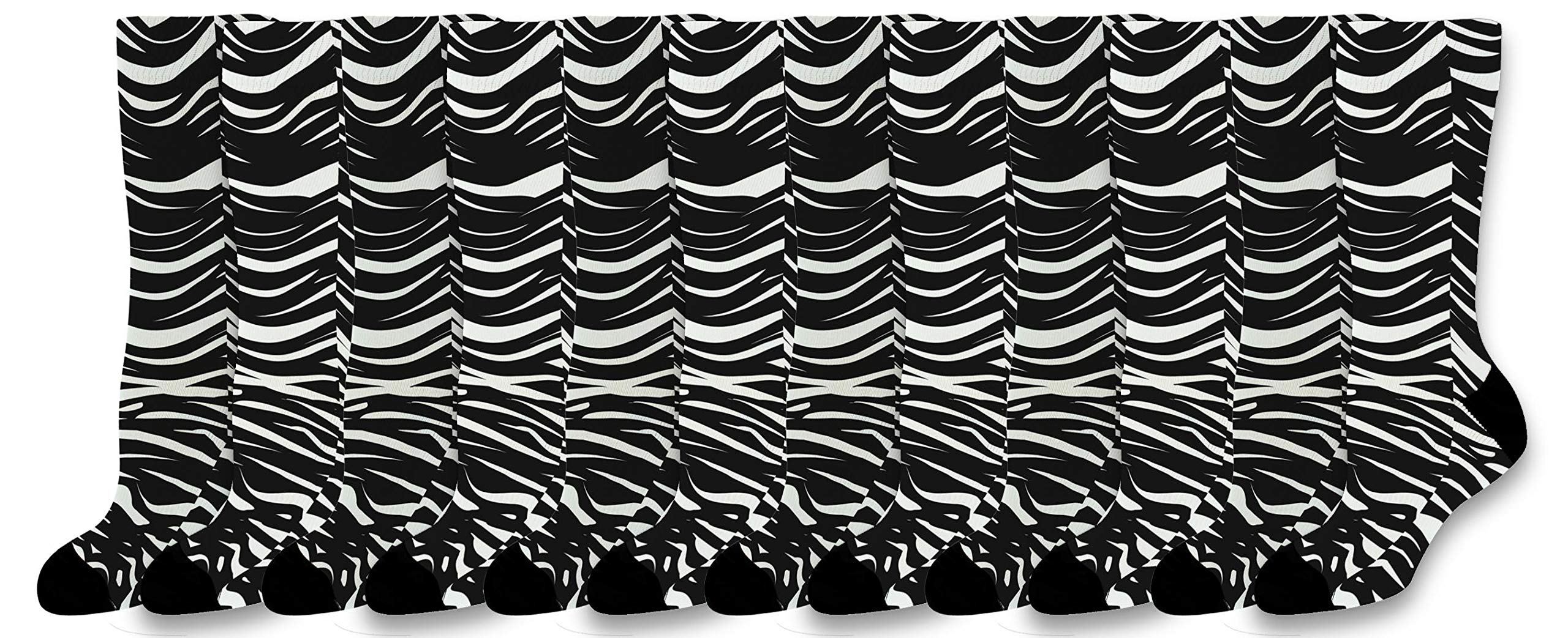 Funny Zebra Print Crew Socks - Safari Animal Novelty Socks for Men & Women - Perfect for Costume Parties, Gifts, and Animal Lovers