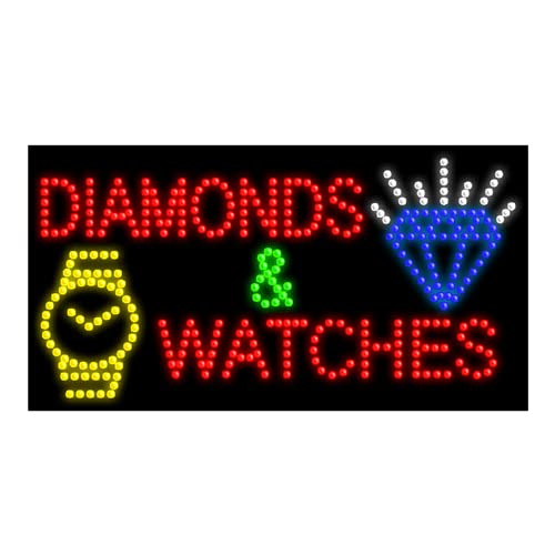 LED Dots Sign #21689 - Diamond & Watch Store Neon Light for Jewelry Shop Window Display | Perfect for Retail Stores, Boutiques & Luxury Brand Decor