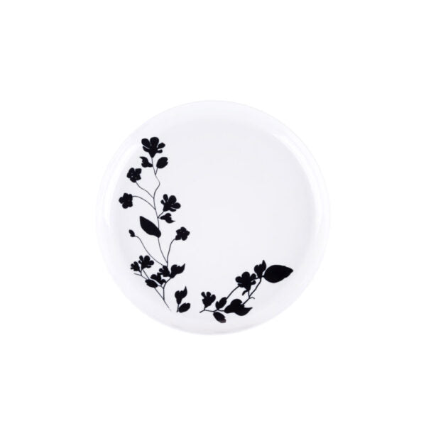 Eco-Friendly Round Plastic Plates - White & Black Disposable Dinnerware for Parties, Picnics, BBQs & Outdoor Dining | Garden Party Essentials