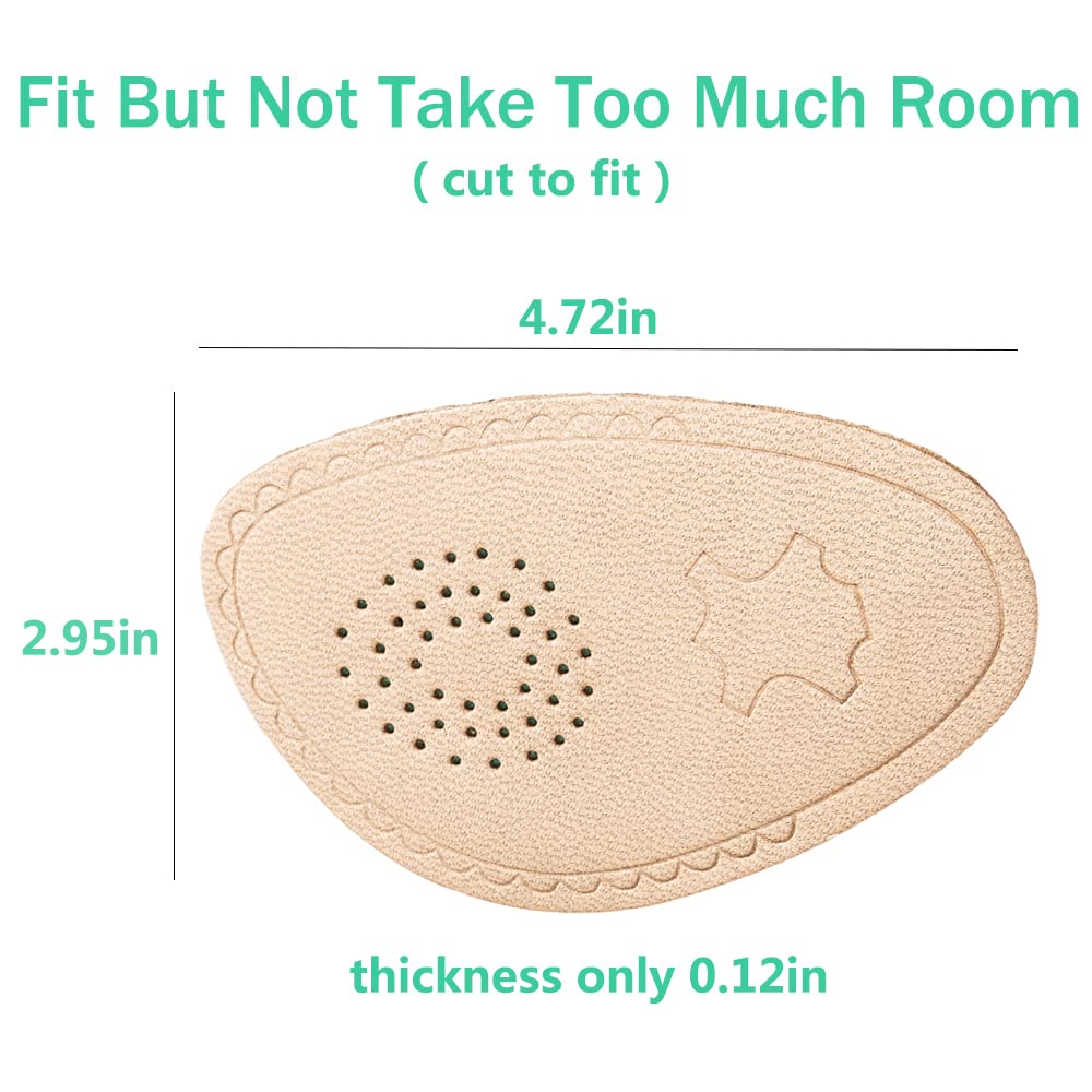 Premium Lambskin High Heel Pads - Metatarsal & Ball of Foot Cushion Inserts for Women - Anti-Slip Forefoot Pads (3 Pairs, Beige) - Comfortable Shoe Insoles for High Heels, Work Shoes & Long Hours Standing