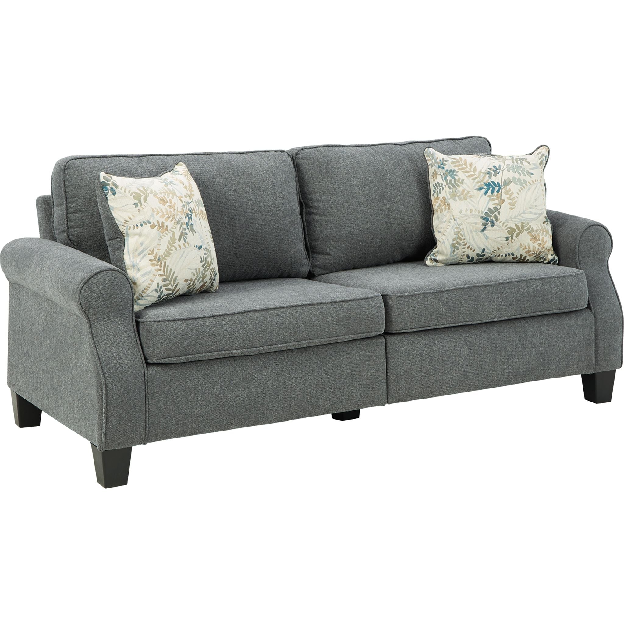 Alessio Modern Charcoal Gray Sofa - Comfortable 3-Seater Couch for Living Room, Lounge & Office