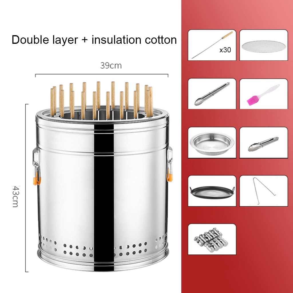 Smokeless Portable Grill with Non-Stick Surface - Indoor/Outdoor BBQ Grill for Meat, Vegetables & Skewers | Perfect for Camping, Picnics & Backyard Parties