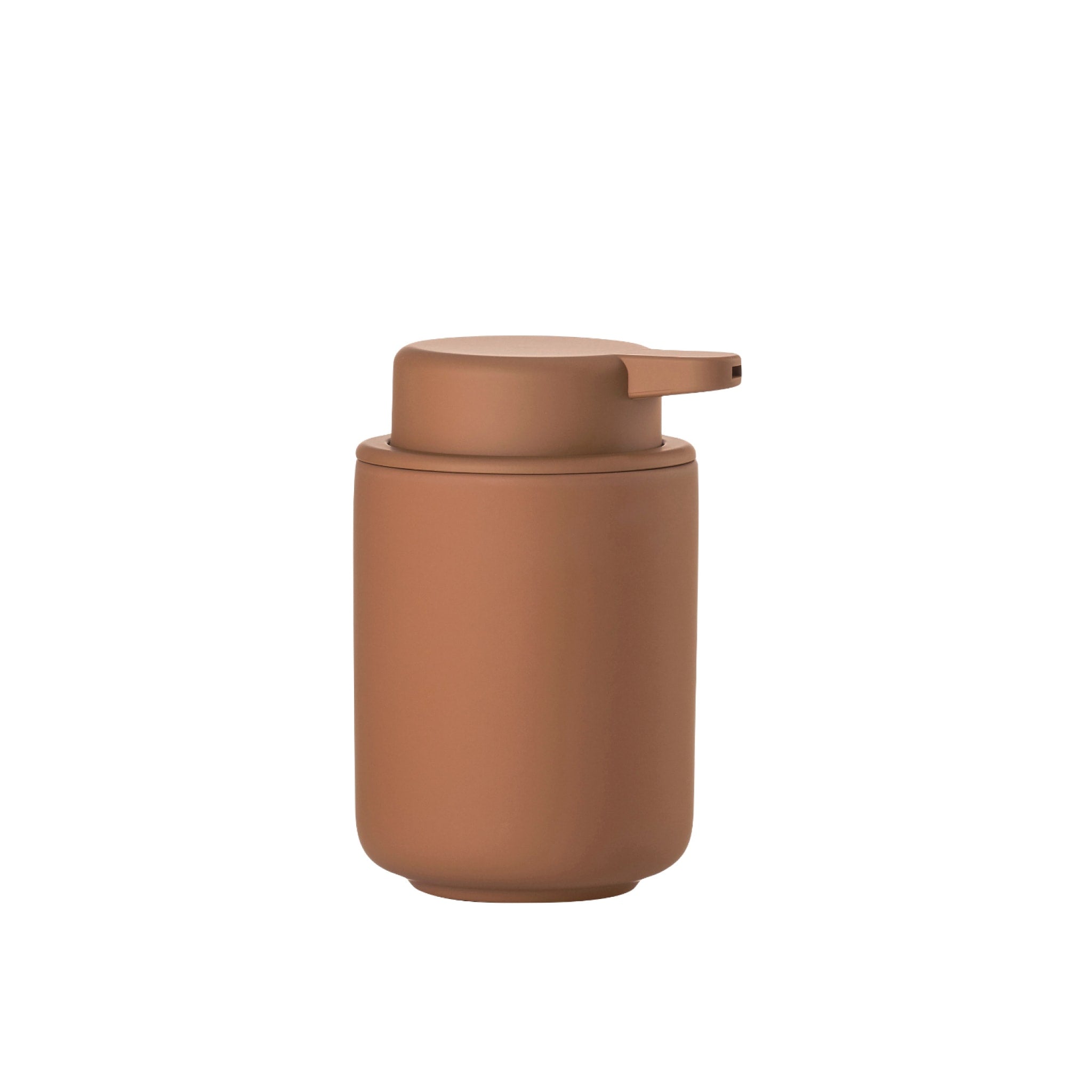 ZONE DENMARK Ume Soap Dispenser 250ml | 12.8cm Height | Terracotta Ceramic Bathroom Decor | Perfect for Modern Farmhouse, Scandinavian & Minimalist Home Style
