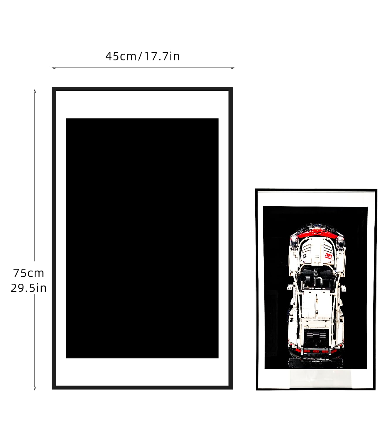 WETCEAOM Lego Technic Porsche 911 RSR 42096 Display Frame - 75x45cm Wall Mounted Showcase for Lego Enthusiasts | Perfect for Home Office Decor, Man Cave Display & Collector's Showcase