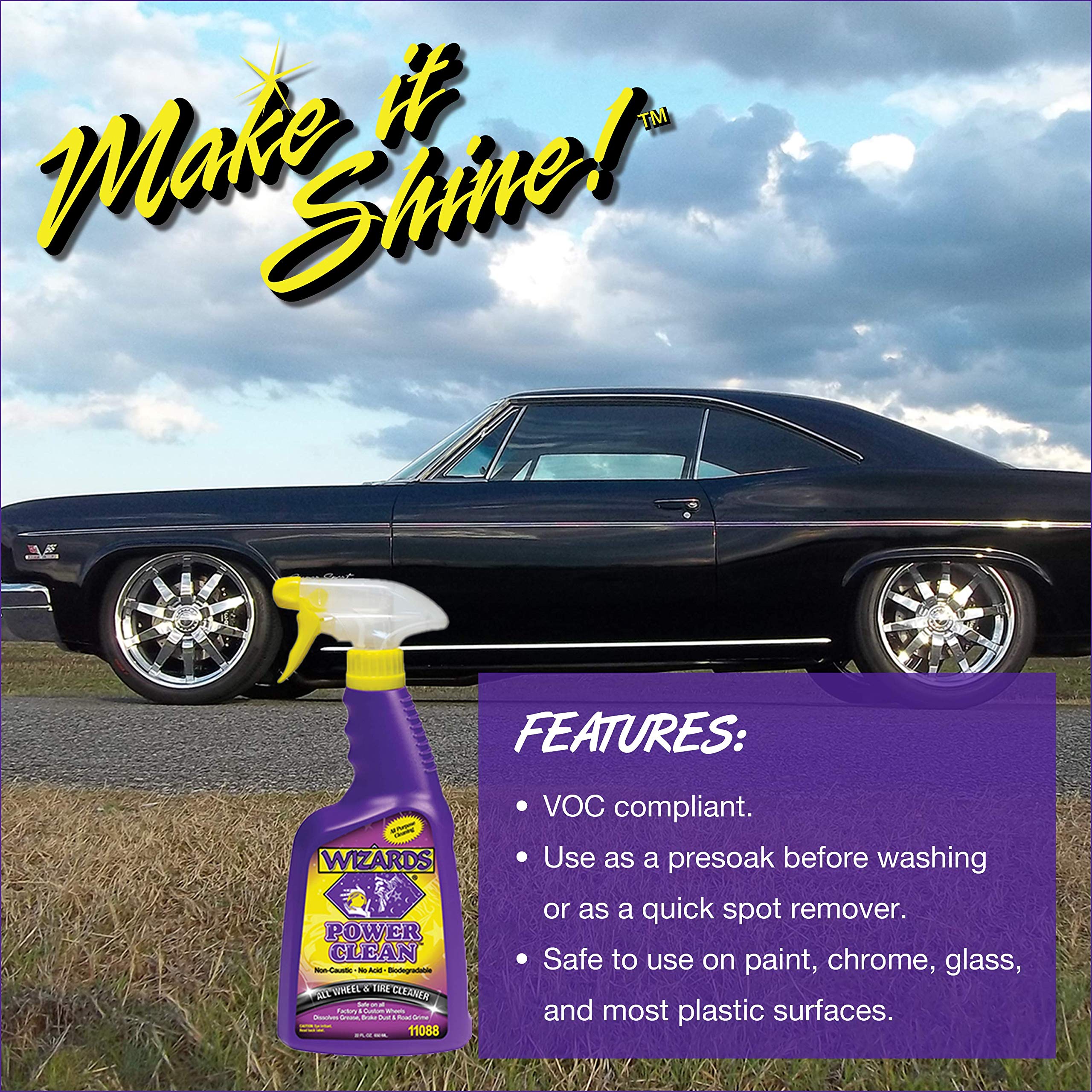 Premium 7-Piece Car Detailing Kit - Wizards Auto Cleaning Set with Mist & Shine, Tire & Vinyl Shine, Wash & Shine Master - Complete Car Care for Detailing, Washing & Polishing - Perfect Gift for Car Enthusiasts & DIY Auto Cleaning