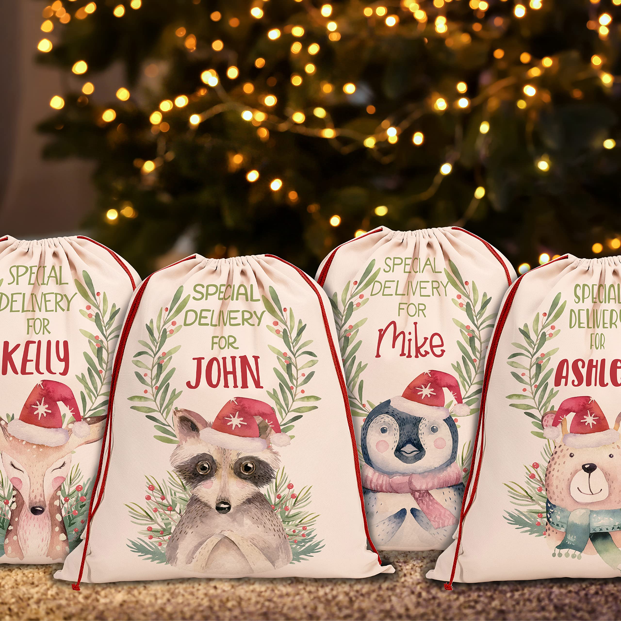 Custom Santa Sacks Set of 4 - 27