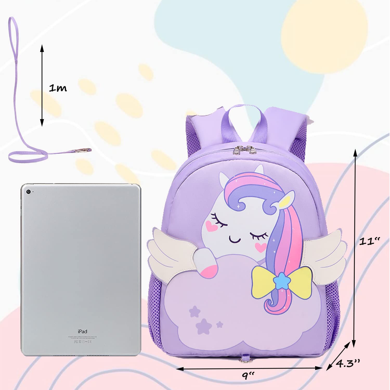 Unicorn Backpack for Girls - Cute Small Toddler Backpack for Preschool & Kindergarten - Lightweight Mini Bookbag for Kids - Perfect for School, Travel & Daycare