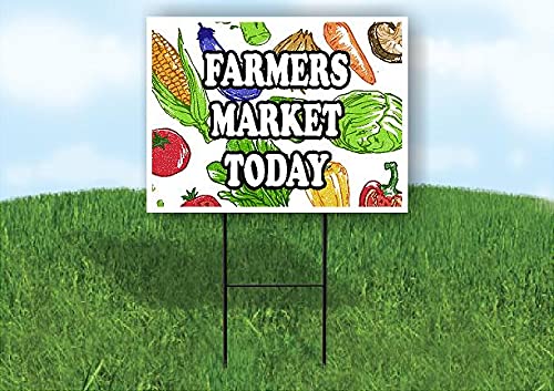 Double Sided Yard Sign with Stand for Farmers Market & Road Safety